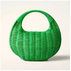 Kate Spade Target green wicker cresent purse NWT